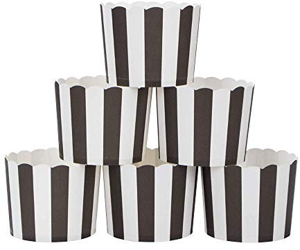 Webake Muffinförmchen Papier 50 Stück Muffin Papierförmchen in Weiß und Schwarz für Muffin Bronnie Cupcake