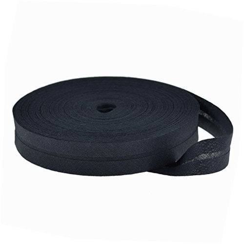 25m Baumwoll-Schrägband uni 20mm breit gefalzt Einfassband 50 Farben wählbar, Farbe:nachtblau