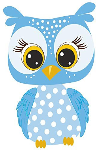 Samunshi® Blaue Eule Aufkleber Sticker Autoaufkleber Scheibenaufkleber - 5,1x8cm mehrfarbig