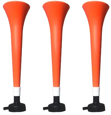 FUN FAN LINE - Packung x3 Kunststoff Vuvuzela Stadion/ungiftig Fußball Horn. Zübehor für Fußball- und Sportfeiern. Sehr Lautes Lufthorn für Animation. (Niederlande)
