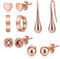 Philip Jones 5 Pairs of Rose Gold Plated Earrings