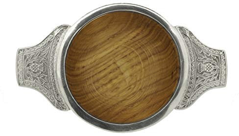 Art Pewter The Wooden Quaich - Made in Scotland Silver Ltd - wooden bowl with metal band and handles