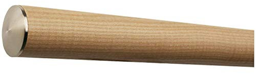 Montagefertiger Esche Handlauf Geländer lackiert Ø 42 mm mit montierten Edelstahl Endstücken ohne Halter Länge: 5000 mm / 500 cm / 5,0 m Enden: leicht gewölbte Edelstahlkappe