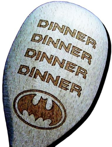 Cuchara de madera inspirada en Batman para hornear, regalo de cumpleaños