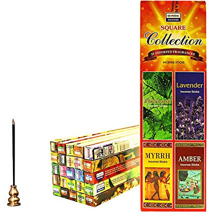 Gandhanra Indischer Weihrauch,gemischte Prämie sortiert Räucherstäbchen,25 Boxen,175 Stäbchen, Geschenkpackung, perfekt zum Entspannen,Stressabbau,Meditation,Erfrischung,Energetisierung