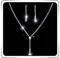 Ushiny Silbernes Brautschmuck-Set Hochzeit Kristall Halskette und Ohrringe Set glitzernde Strass baumelnde Tropfen Ohrringe Halskette Schmuck für Frauen