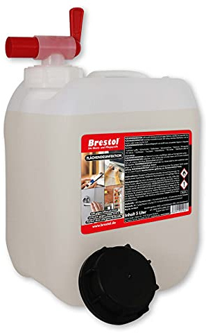 FLÄCHEN-DESINFEKTION 5 Liter Kanister inkl. 51 mm Auslaufhahn - Oberflächendesinfektion Desinfektionsmittel Türgriffdesinfektion Türklinkendesinfektion Kühlschrankdesinfektion Touchscreendesinfektion