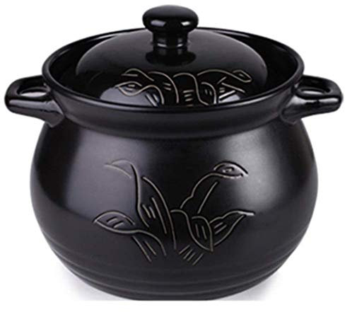 RONGJJ Cazuela, Cazuela De Arcilla Olla De Terracota para Estofado Cazuela De Cerámica Ollas De Arcilla para Cocinar con Tapa Sartén Antiadherente Duradera, Capacidad Fácil De Limpiar, A, Capacity 5L