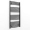 Myhomeware 500mm Wide Curved Matt Black Heated Towel Rail Radiator Designer Bathroom For Central Heating Only (500mm x 1200mm (h))