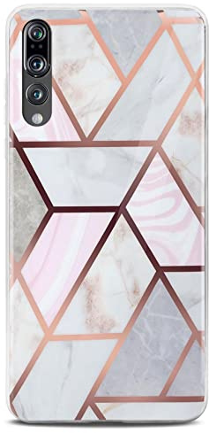 ONEFLOW Sense Case kompatibel mit Huawei P20 Pro Hülle in Marmor Optik, Schutz für Kamera und Bildschirm, Glitzer Handyhülle aus Silikon - glänzend Gold (Thrill)