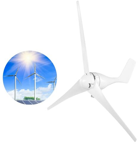 Windturbinengenerator, Windmühlengenerator 1200W Windturbinenunternehmen 3-Blatt-Windregler-Turbinengenerator-Kit für das Laden zu Hause(White 12V)