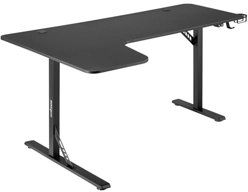 Outshine Gaming Citadel - Scrivania ad angolo a forma di L, 160 cm x 100 cm x 70-80 cm, con gambe regolabili in altezza e gestione dei cavi dedicata (SINISTRA)