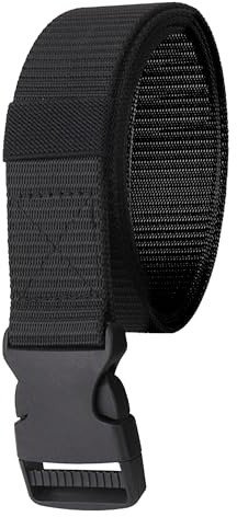WedDecor Military-Style Webbing Belt, Quick-Release Plastic Buckle - 1.5 | Nylon Combat Belt for Cargo Pants, Tactical Belt for Military Wear, Outdoor Sports - 130cm Long