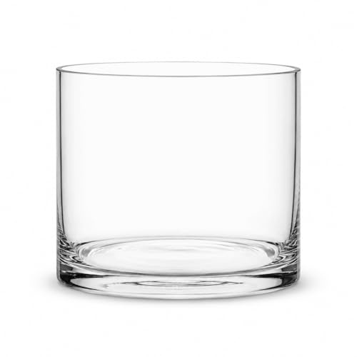Floralcraft® 15cm x 15cm Crystal Clear Glass Cylinder Vase for Flowers, Floating Candles & Table Centrepieces | Thick Glass Tank Vase for Home, Weddings & Events