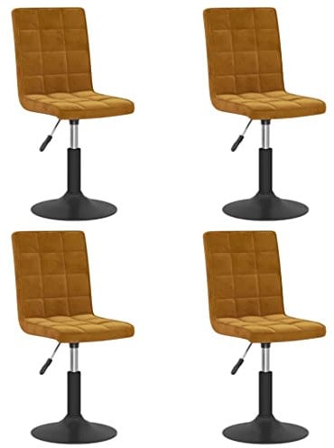 vidaXL 4X Esszimmerstuhl Drehbar Höhenverstellbar Küchenstuhl Polsterstuhl Essstuhl Stuhl Drehstuhl Lehnstuhl Stühle Esszimmerstühle Braun Samt