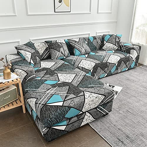 uyeoco Sofabezug L Form Rechts/Links Sofa Überzug Ecksofa Sofaüberwurf Stretch Sofahusse Couchbezug für 3/2/4 Sitzer Couch (Color : P, Size : 190-230cm)