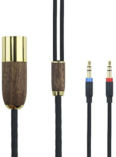 Cavo simmetrico a 4 pin XLR 6N OCC rame placcato argento, alloggiamento in legno di noce, compatibile con Hifiman Ananda, Sundara, Arya, HE400SE, HE4XX, HE-400i (2 x 3,5 mm) 3 m