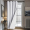 Deconovo Blickdichte Gardine Kälteschutz Verdunklungsvorhang Ösenvorhang Thermo Vorhänge Vorhang Dicker Stoff Wärme Raumtrenner Wärmeisolierend Türvorhang, 260x140(HöhexBreite), Silber Grau, 1 Stück