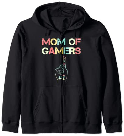 Mom of Gamers Mom Number 1 Fan Gamer Jungen lustige Gaming Mom Kapuzenjacke