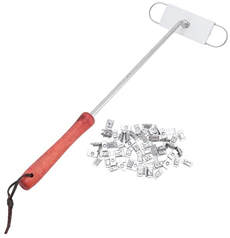 FOLOSAFENAR BBQ Brandeisen , leichtes Grill Brandeisen mit Holzgriff zum Grillen