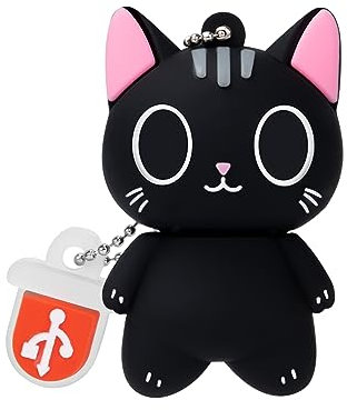 BORLTER CLAMP Linda Unidad Flash, Unidades Flash USB, 32 GB de Dibujos Animados Gato Memoria Pulgar Stick USB 2.0 Animal Drive Almacenamiento de Datos Regalo USB Disco pendrive con Llavero