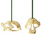Georg Jensen 2023 Geschenkset mit Vergoldeten Ornamenten - Hirsch und Pilz - Weihnachten Hängende Dekoration von Sanne Lund Traberg - 2 Stück