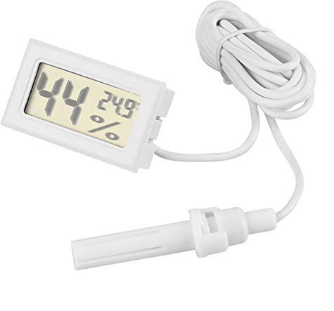 Glomora Thermometer-Hygrometer-Kombination, Digitaler LCD-Bildschirm, Externe Sonde, Ideal Für Reptilien-Inkubatoren Und Brutapparate