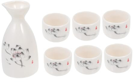 GOOHOCHY Krug Saki Trinken Set Kit Japanische Sake Becher Porzellan Sake Set Sake-Flasche Japanisches Sake-Becher-Set Soju Gläser Trinkbecher Keramik Japanischer Stil Getränke Grüne Flasche