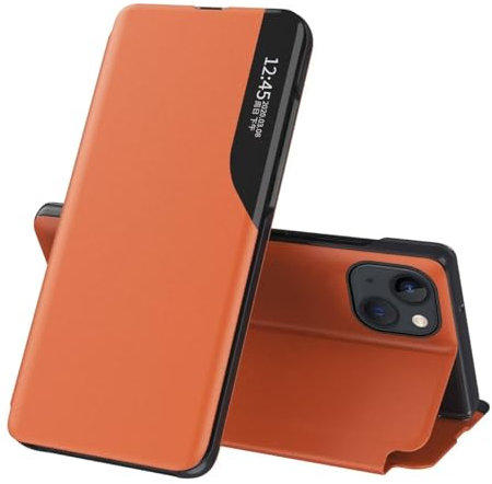 FMPCUON For iPhone 14 Case Wallet Premium Leather Flip Case with Kickstand Shockproof Protective Compatible with iPhone 14 Phone Case - Orange