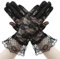 SycloPak Spitzenhandschuhe Schwarz, Halloween Netzhandschuhe, Lace Gloves, Sonnenschutzhandschuhe, Tüll Handschuhe für Damen