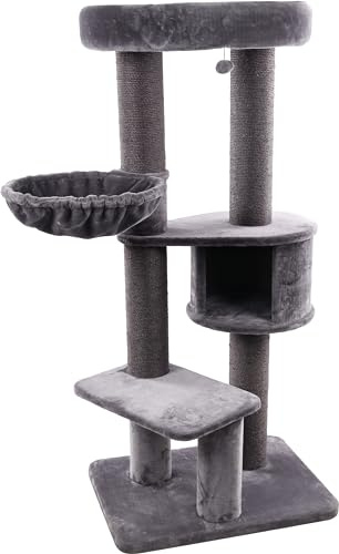 Flamingo Kratzbaum Eiko – Grau, 164 cm | XXL-Kletterspaß für Katzen!