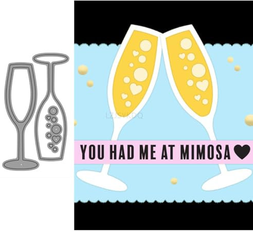 KDQ1120 Stanzformen für Kartenherstellung, Champagner-Stanzformen aus Metall für Papier, Scrapbooking, DIY-Schablonen für Album, Party, Hochzeit, Festivals, Dekoration, KDQ1120