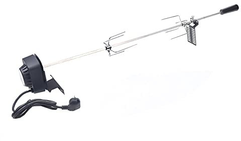 FUNYSF Broche professionnelle avec broche de rôtissoire électrique en acier inoxydable, 80 cm, pour barbecue à gaz, barbecue au charbon de bois, barbecue kebab
