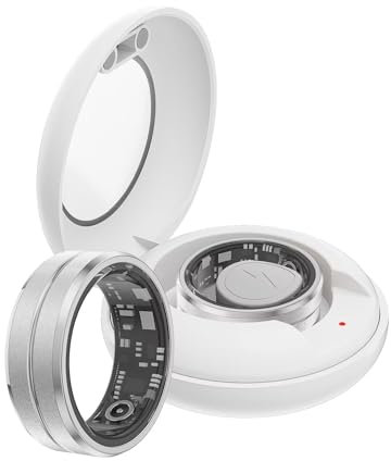 Smart Ring Herzfrequenz Fitness Tracker Ring Android IOS Smartringe Herren Damen Schlaftracker Schlaf Tracker Smartring Fitnessring Schrittzähler Fitnesstracker Gesundheitsring Silber Größe 11