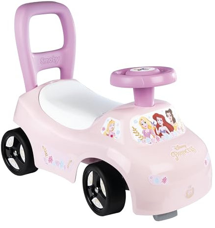 Smoby - Disney Princesses - Porteur Auto - Fonction Trotteur - Volant Directionnel - Coffre à Jouets - A Partir de 10 Mois - Fabrication Française