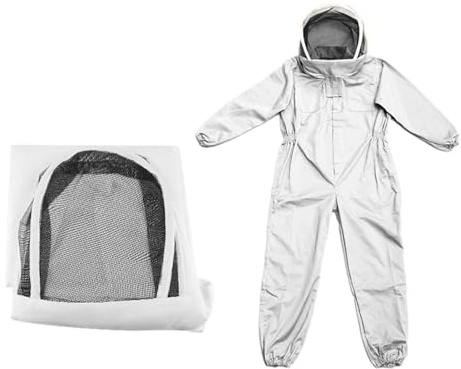 Traje de Apicultura Ventilado, Traje de Apicultor Profesional con Velo, Ropa Apicultura Protección Cuerpo Completo Transpirable, Traje de Abejas para Apicultura Anti Avispas Equipo Hombres Mujer