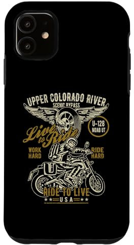 Carcasa para iPhone 11 Upper Colorado River U 128 UT Motocicleta Diseño desgastado
