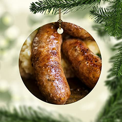 Weihnachtsbaumschmuck Wurst Wurst Personalisierte Wurst, Wurst Fast Food Bäcker Weihnachtsanhänger Personalisierte Christbaumschmuck Anhänger Premium Weihnachtsschmuck Für Party Hausdeko Holiday