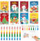 Ekukeon Set 8 Mini Malbücher Weihnachten mit 8 Schachteln Buntstiften Malbuch Kinder Gastgeschenke, Mini Malbuch Strumpf Goodie Tasche Füller Party Zubehör