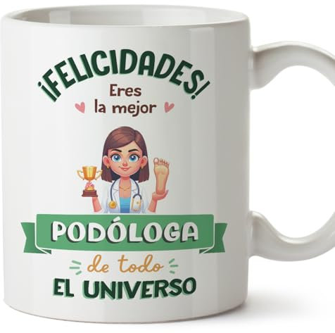 MUGFFINS Tazas para PODÓLOGA mujer - En Español - Mejor Universo Trofeo - 11 oz / 330 ml - Regalo original y divertido