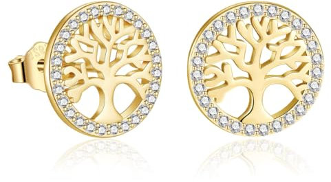 Albero Della Vita Orecchini Donna, Orecchini Anallergici Argento Sterling 925, Orecchini Albero Della Vita Donna Pendenti, Orecchini Donna, Per Mamma Moglie Compleanno Anniversario (12mm)
