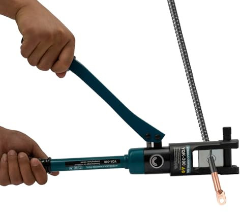 120KN - Pinza crimpatrice idraulica, 16-300 mm², per rame, alluminio, capicorda idraulica, con 11 inserti di crimpatura e scatola