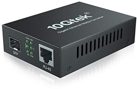 Alwong Gigabit Ethernet Media Converter, Open SFP Fiber to Ethernet RJ45 Converter for 10/100/1000Base-Tx to SFP(SFP Slot Without Module)