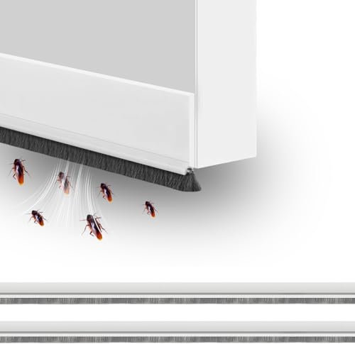 200cm*3cm Robust und langlebig Bürstendichtung selbstklebend,Einfach abnehmbar türbürstendichtung türbesen selbstklebend Türdichtung Unten für Fenster Garagentüren Rolltüren (Weiß)