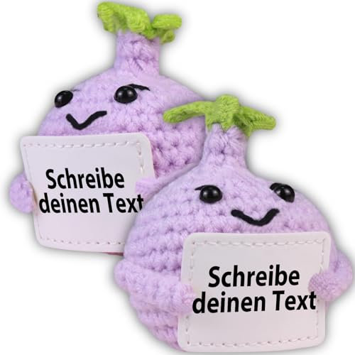 loongway Individuelle Zwiebel-Design Häkelpuppe – Handgemachtes Strickkuscheltier aus PP-Baumwolle, Süßes Geschenk für Erwachsene & Kinder