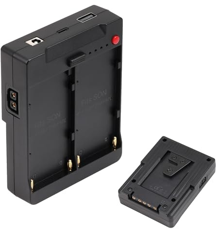 Fotga Netzadapterplatte konvertiert Dual NP-F550 Akku auf V-Mount Batterieplatte mit mehreren Ausgängen, D-Tap DC USB USB-C für Stromversorgung von Kamera, Monitor, Videolicht, Handy