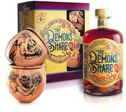The Demon's Share rum 6anni con 2 bicchieri gift box