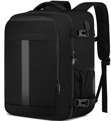 PUSLOM für Easyjet Handgepäck 45x36x20 Handgepäck Rucksack für Flugzeug 30L Reiserucksack Handgepäck Tasche Laptop Rucksack 15.6 Zoll mit USB Ladeanschluss Reisetasche für Herren Damen,Schwarz