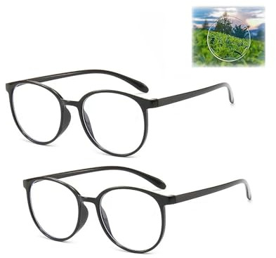 2 Stück Autozoom Lesebrille, Intelligente Zoom Lesebrille Herren Damen,Anti Blaulicht Brille, Automatische Lesebrille Brille mit Sehstärke, Gleitsichtbrille Smart Glasses, Perfekte Geschenk (W322)