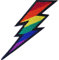 ELLU Regenbogen-Lightning-Aufnäher zum Aufbügeln oder Aufnähen, bestickt, LGBT, Gay Pride, 2,5 cm x 7,5 cm, 1 Stück